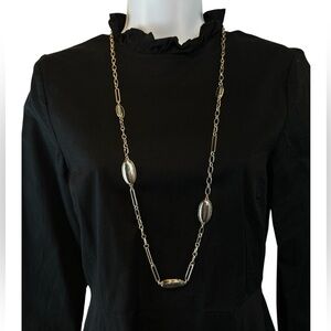 Gold Silver Paperclip Chain Long Necklace Chain Loops Adjustable Length Clasp